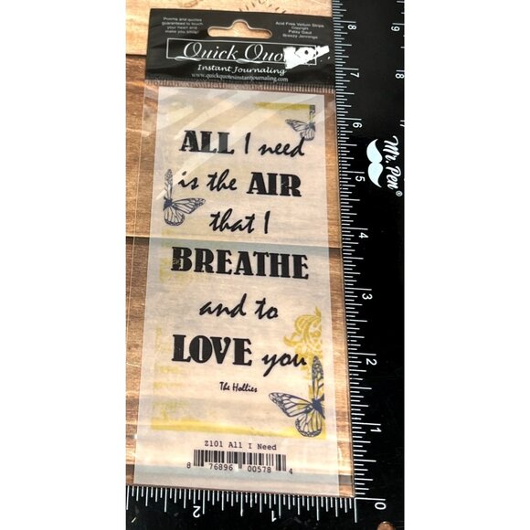 QUICK QUOTES Z101 All I Need Is Love You Scrapbooking JOURNALING VELLUM Sticker - Picture 1 of 2